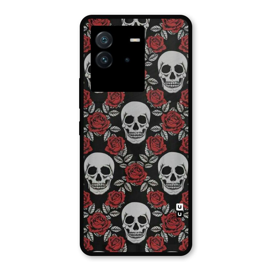 Grey Skulls Metal Back Case for iQOO Neo 6 5G
