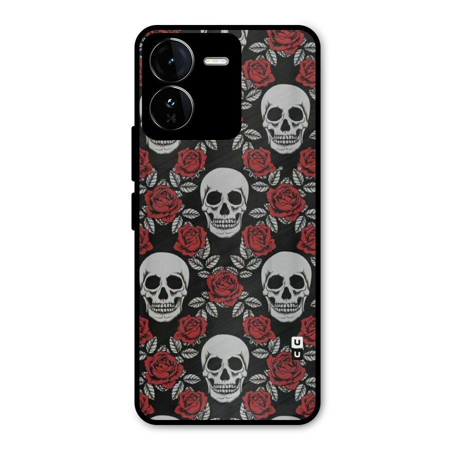 Grey Skulls Metal Back Case for iQOO Z9