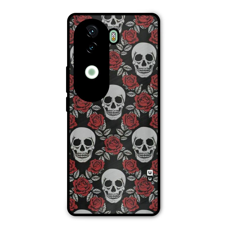 Grey Skulls Metal Back Case for iQOO Z9s