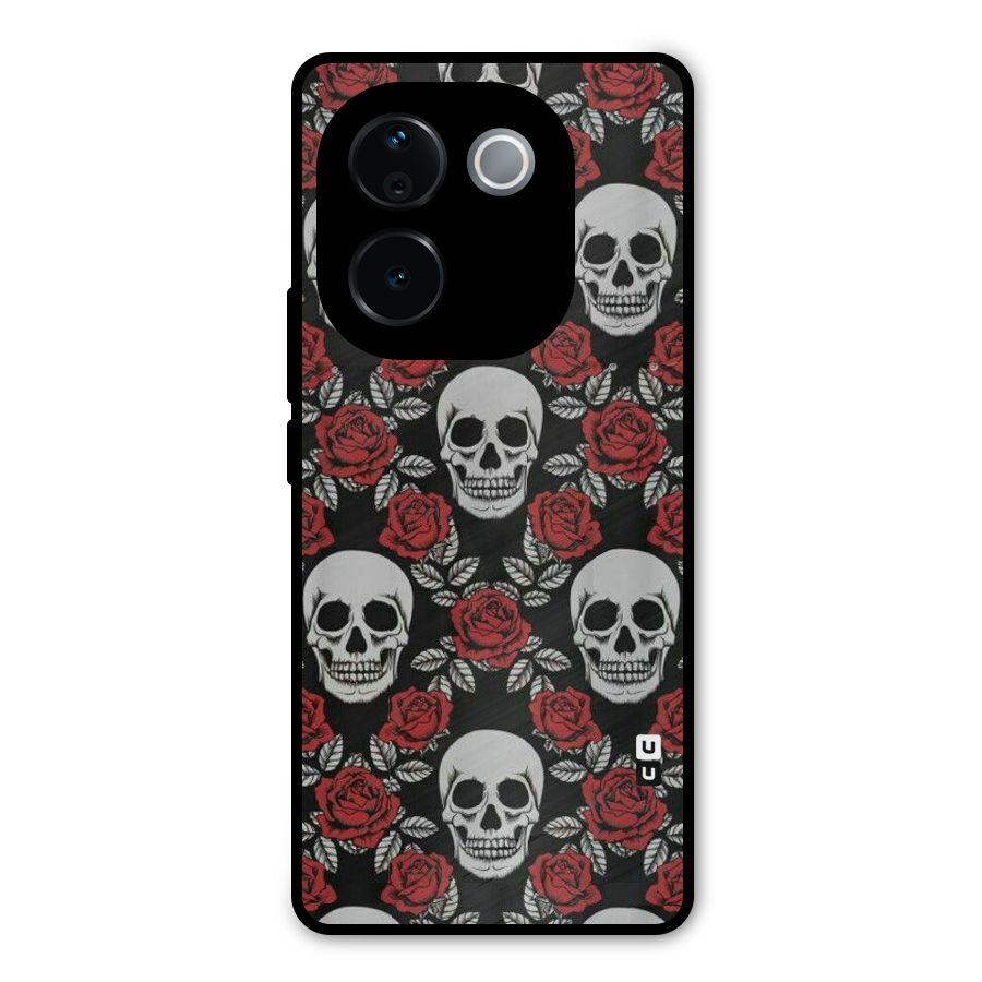 Grey Skulls Metal Back Case for iQOO Z9s Pro