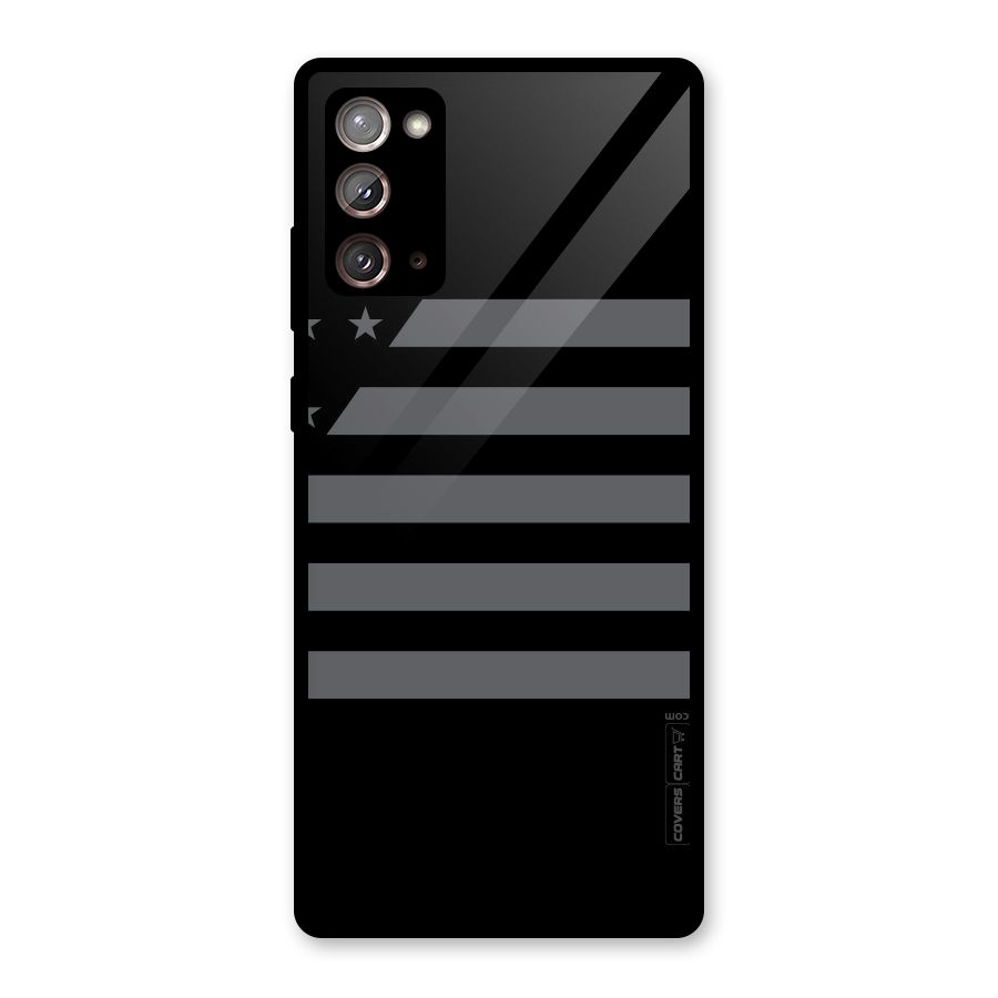 Grey Star Striped Pattern Glass Back Case for Galaxy Note 20