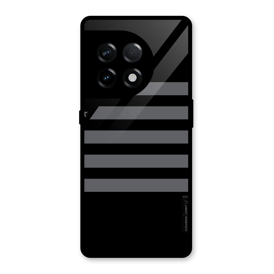 Grey Star Striped Pattern Glass Back Case for OnePlus 11R