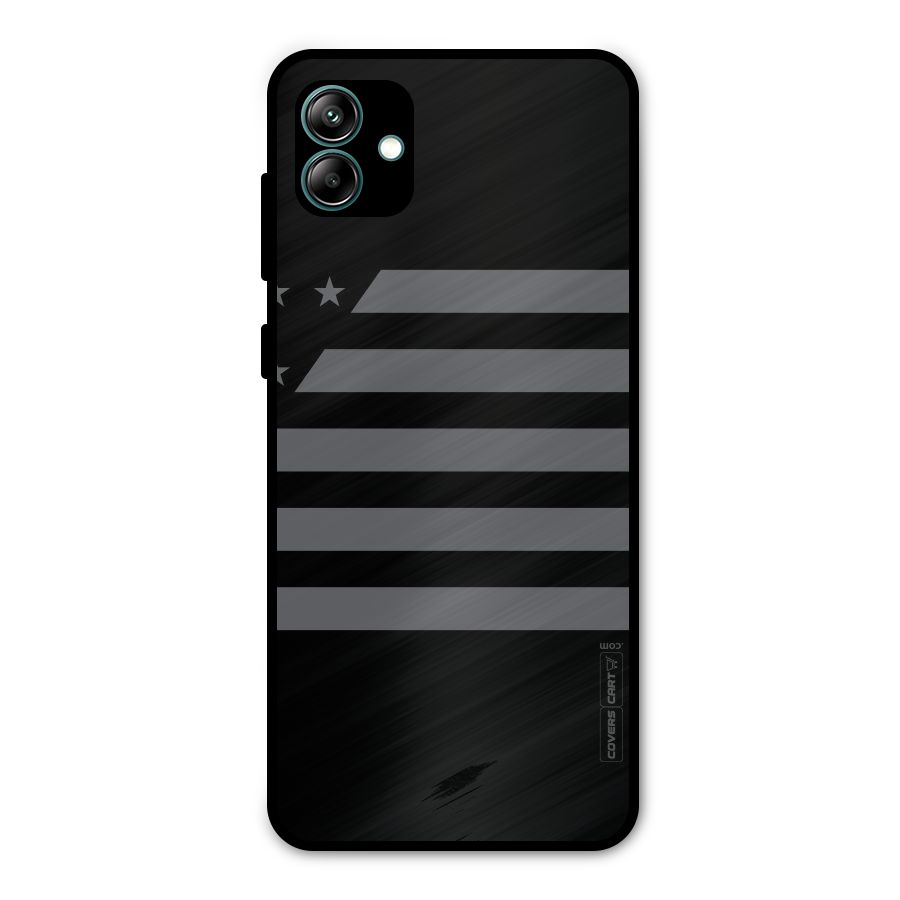 Grey Star Striped Pattern Metal Back Case for Galaxy A04