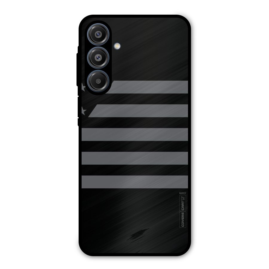Grey Star Striped Pattern Metal Back Case for Galaxy A16 5G