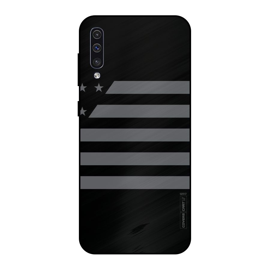 Grey Star Striped Pattern Metal Back Case for Galaxy A30s