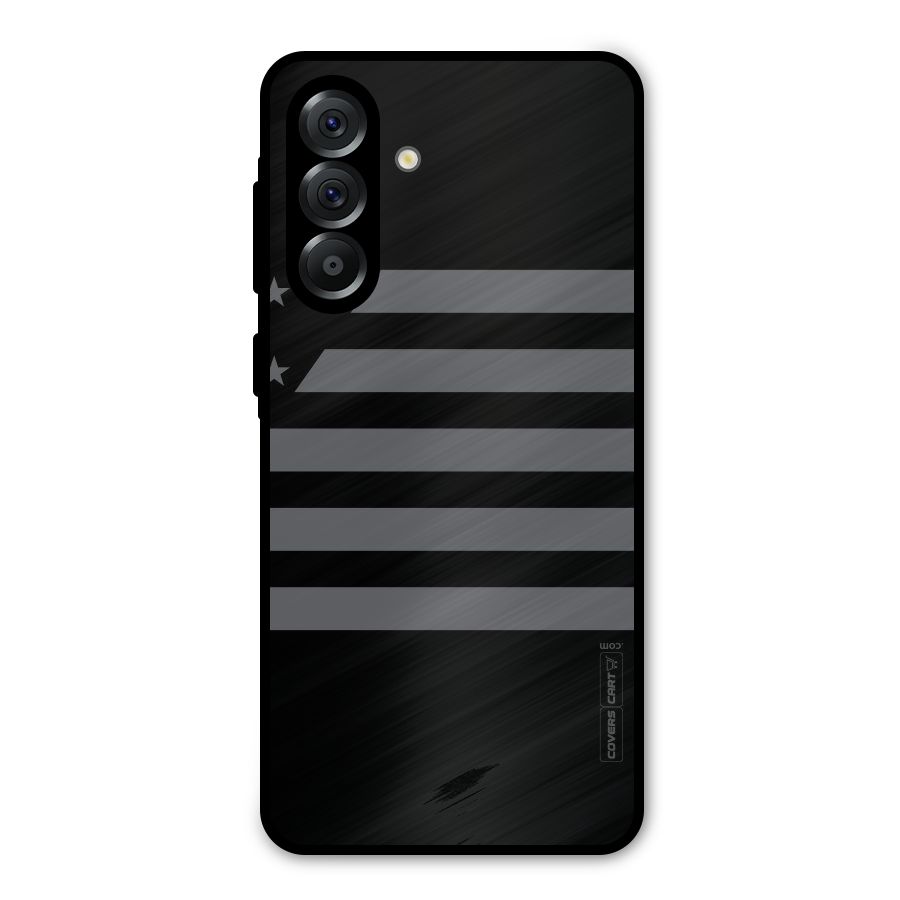 Grey Star Striped Pattern Metal Back Case for Galaxy A36