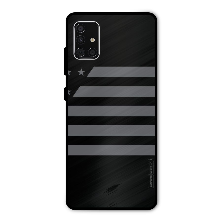 Grey Star Striped Pattern Metal Back Case for Galaxy A51