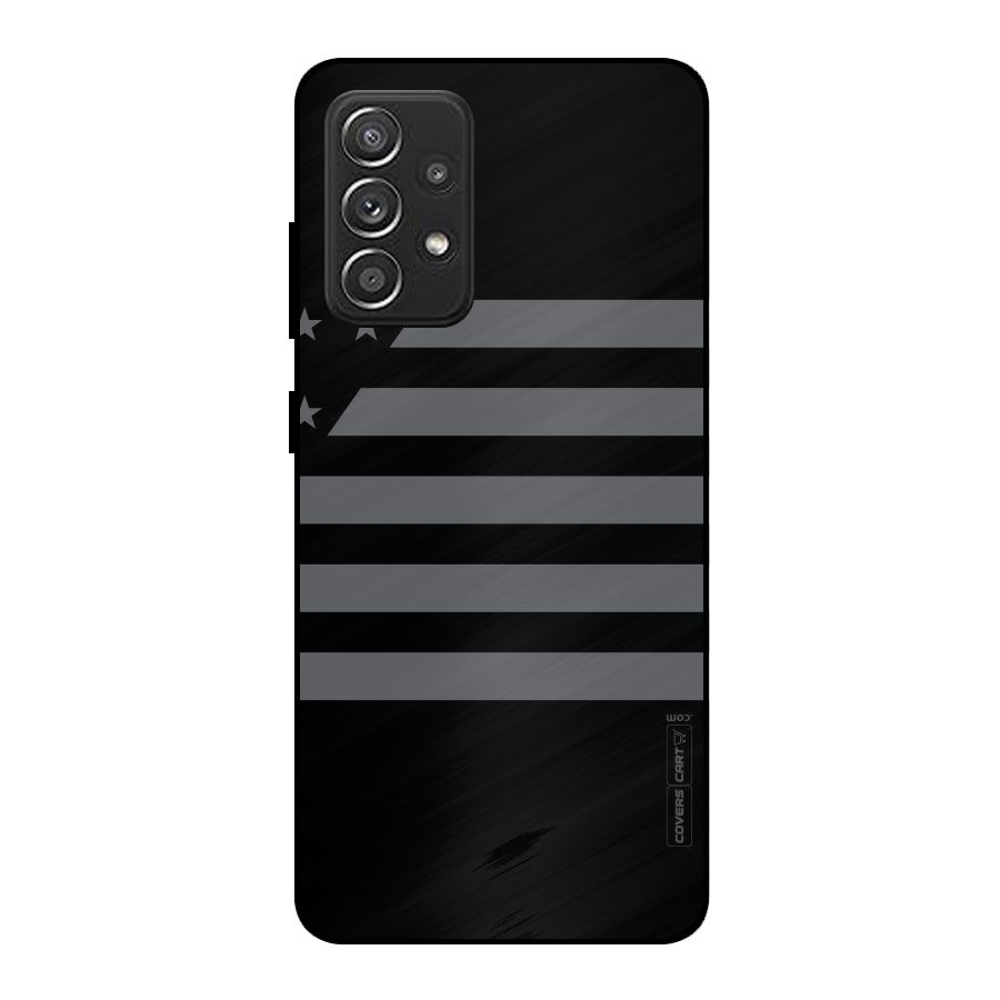 Grey Star Striped Pattern Metal Back Case for Galaxy A52s 5G