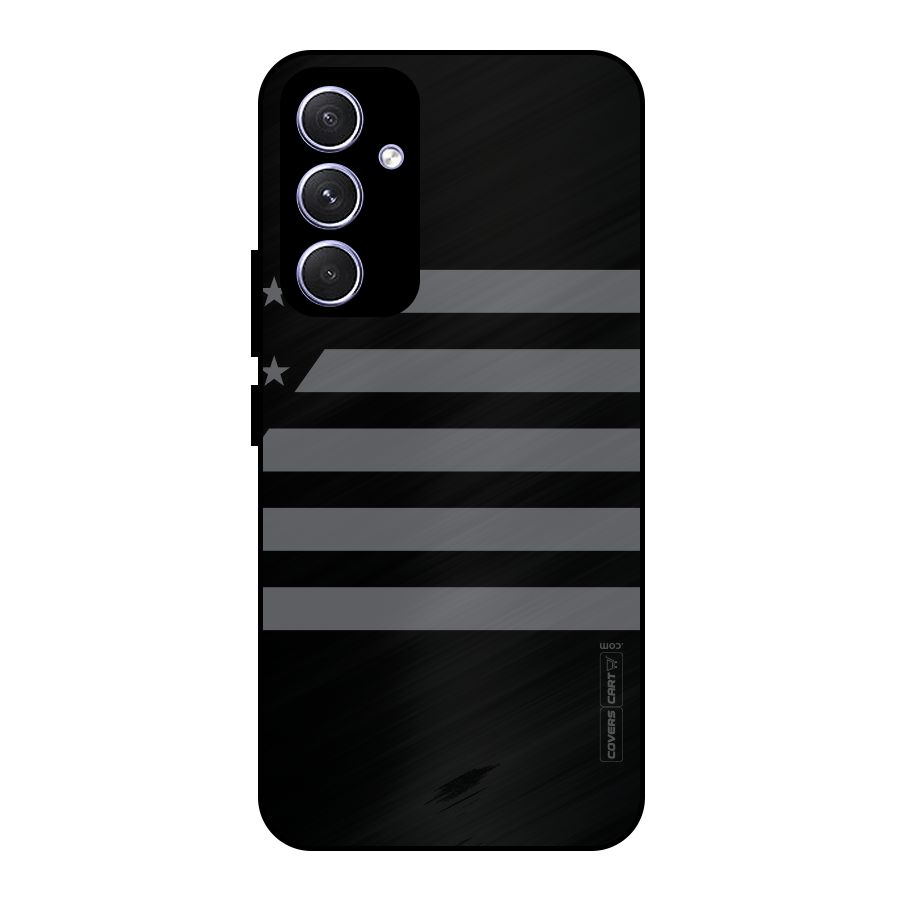 Grey Star Striped Pattern Metal Back Case for Galaxy A54