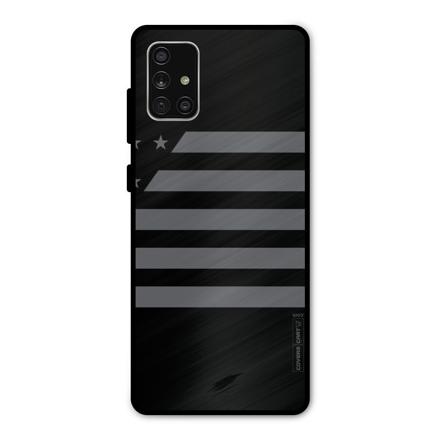 Grey Star Striped Pattern Metal Back Case for Galaxy A71
