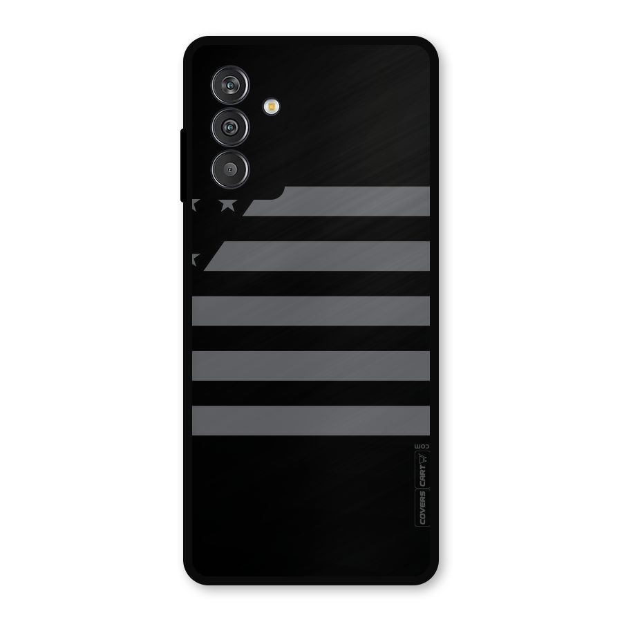 Grey Star Striped Pattern Metal Back Case for Galaxy F13