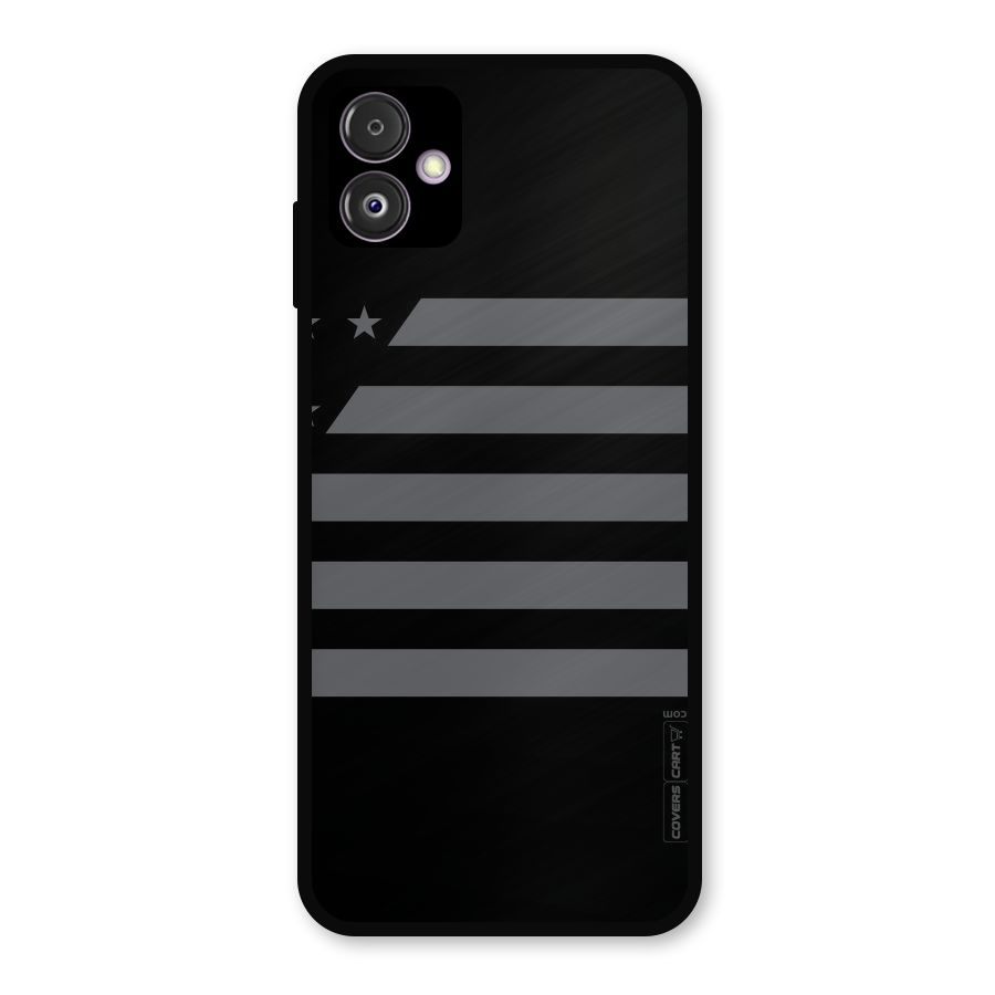Grey Star Striped Pattern Metal Back Case for Galaxy F14