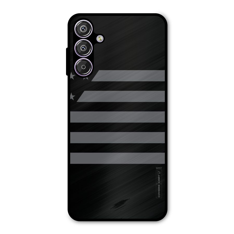 Grey Star Striped Pattern Metal Back Case for Galaxy F15