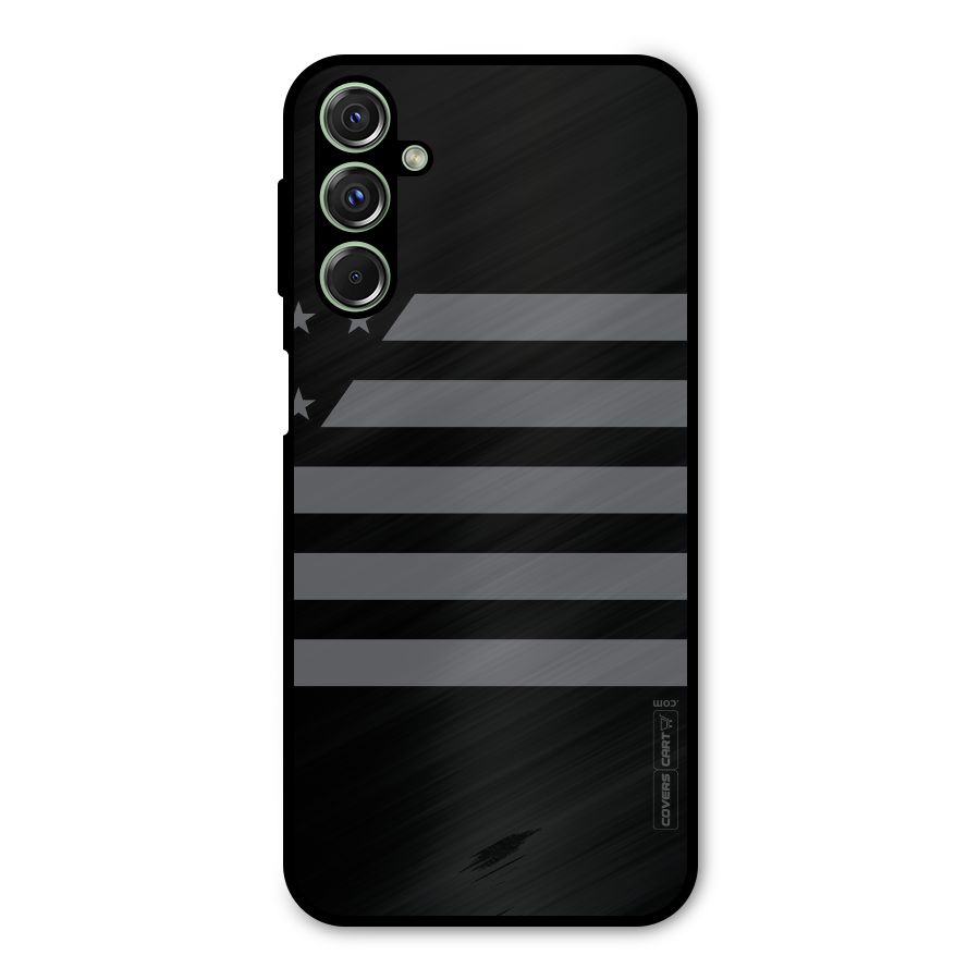 Grey Star Striped Pattern Metal Back Case for Galaxy F34