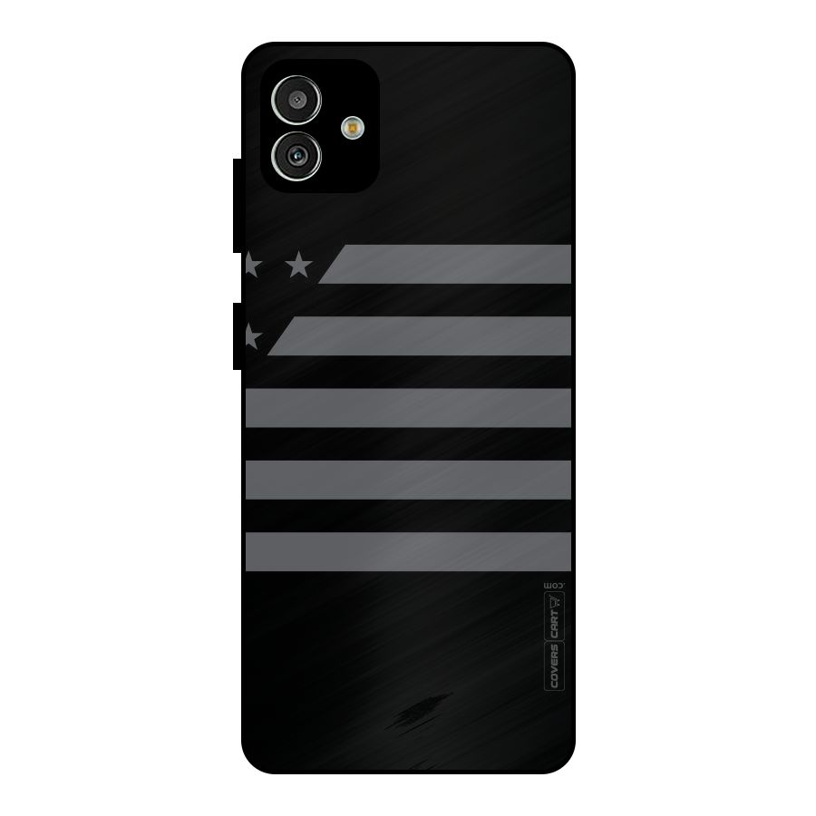 Grey Star Striped Pattern Metal Back Case for Galaxy M13 5G