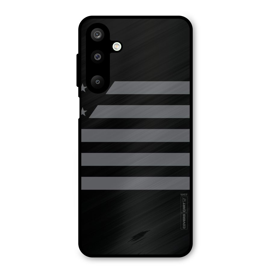 Grey Star Striped Pattern Metal Back Case for Galaxy M16