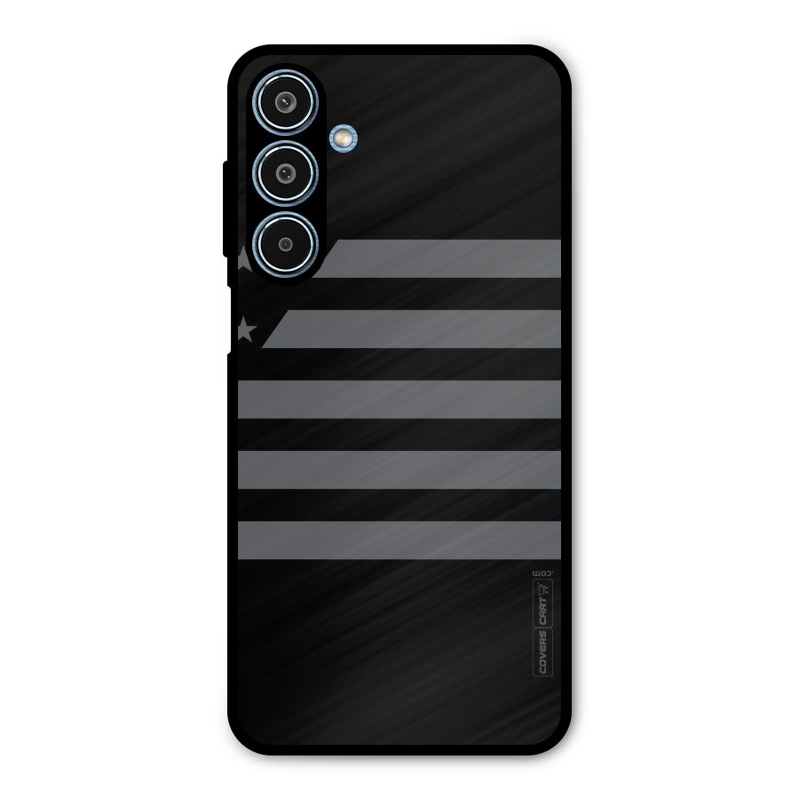 Grey Star Striped Pattern Metal Back Case for Galaxy M35