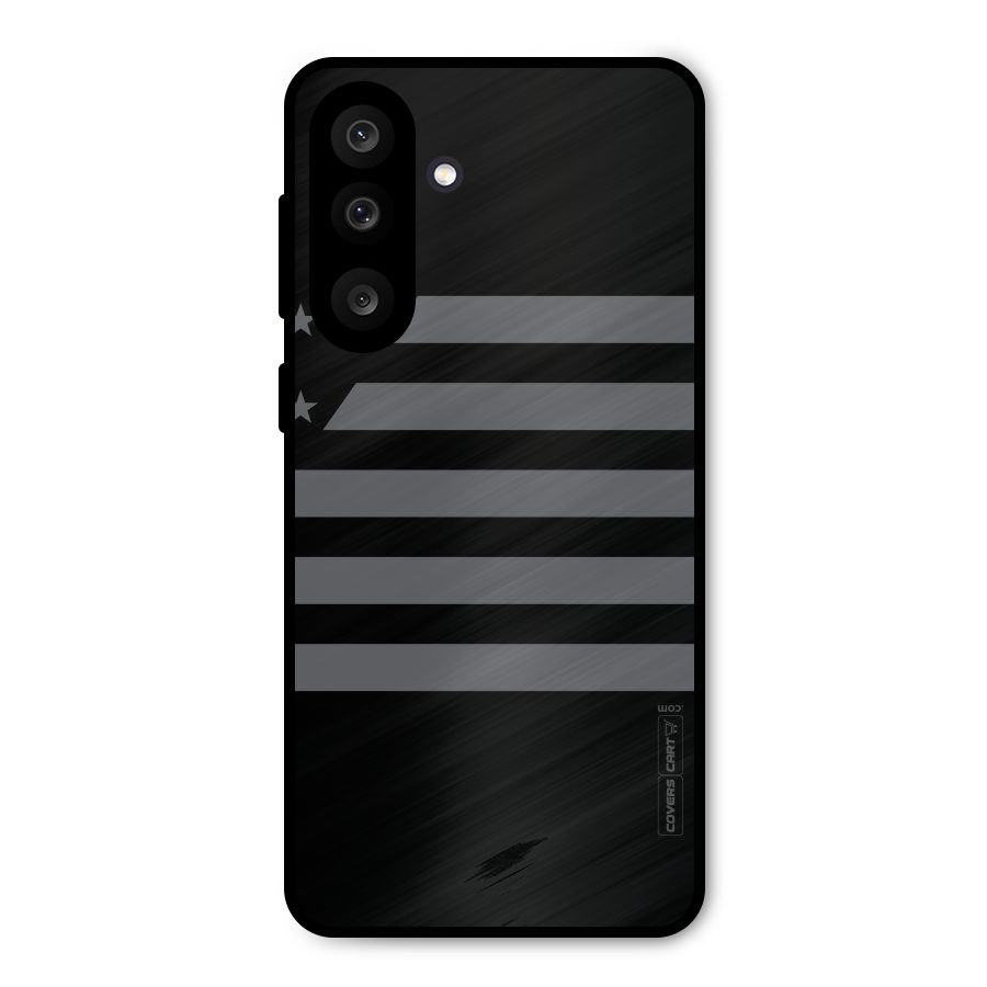Grey Star Striped Pattern Metal Back Case for Galaxy M56