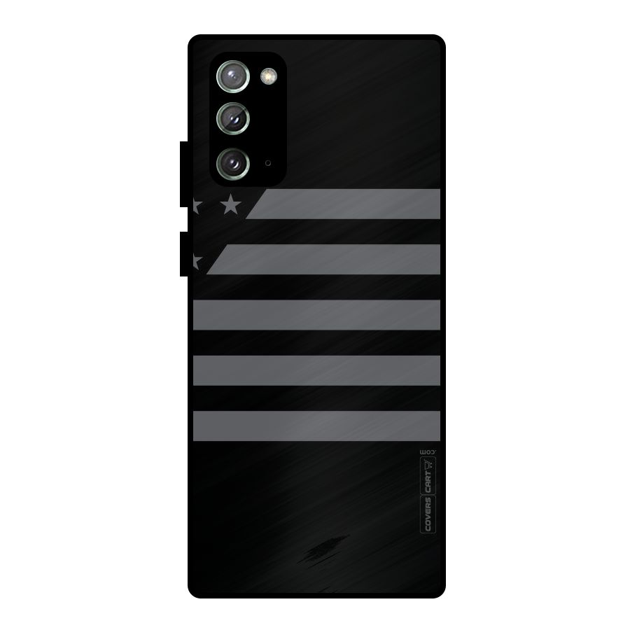 Grey Star Striped Pattern Metal Back Case for Galaxy Note 20