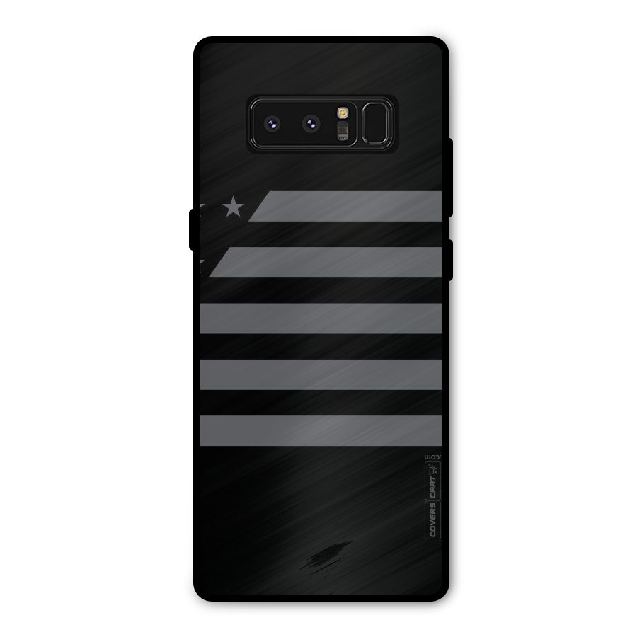 Grey Star Striped Pattern Metal Back Case for Galaxy Note 8