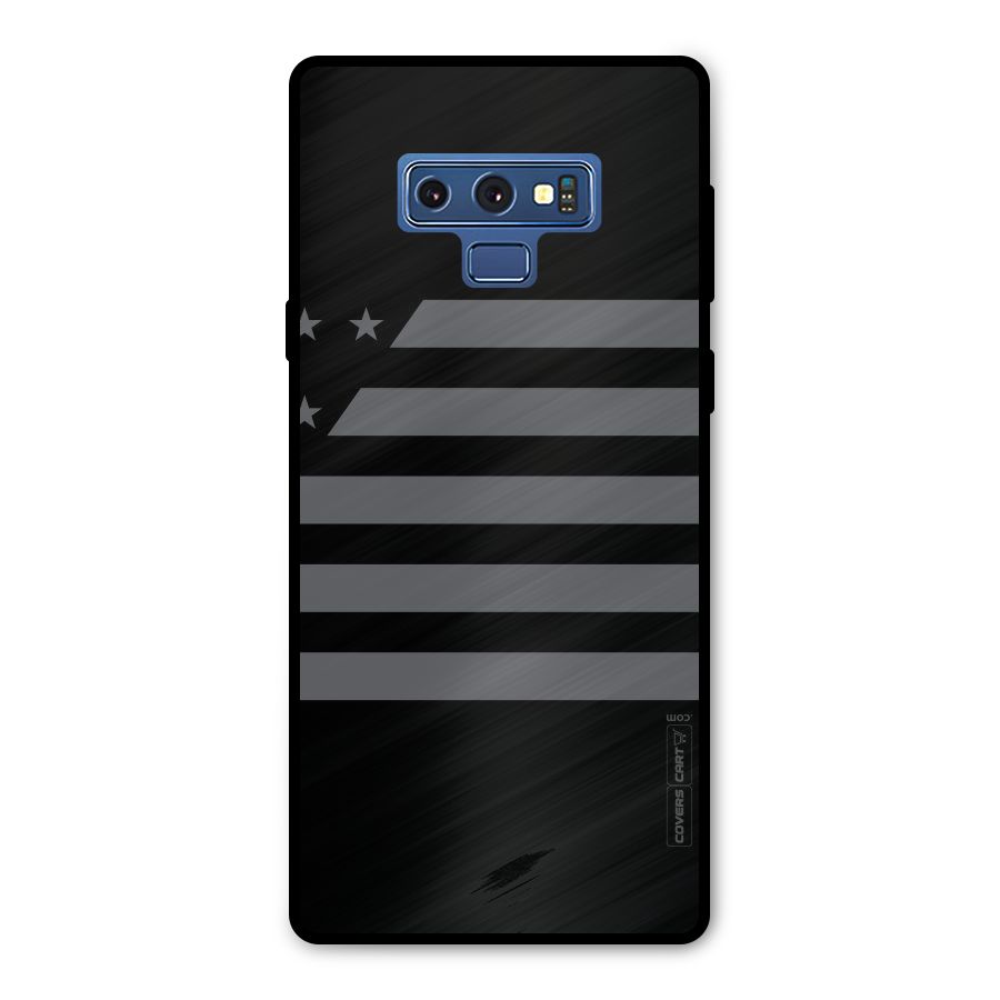 Grey Star Striped Pattern Metal Back Case for Galaxy Note 9