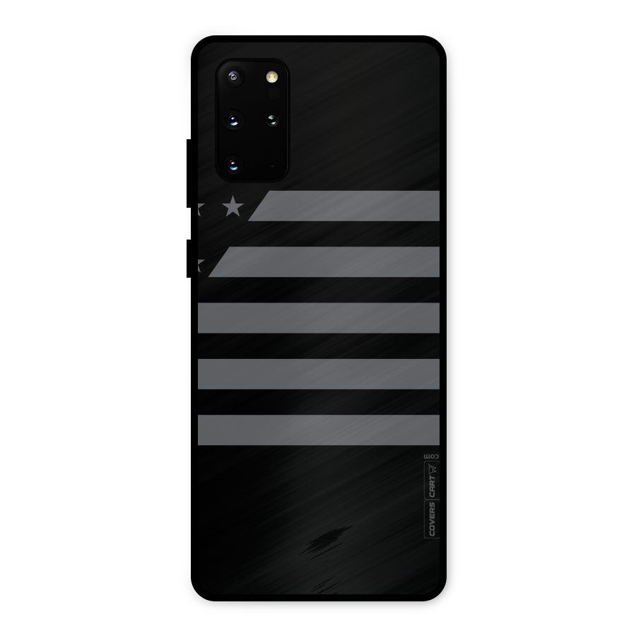 Grey Star Striped Pattern Metal Back Case for Galaxy S20 Plus
