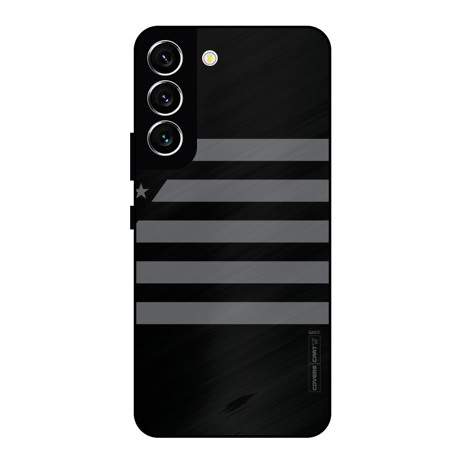 Grey Star Striped Pattern Metal Back Case for Galaxy S22 5G