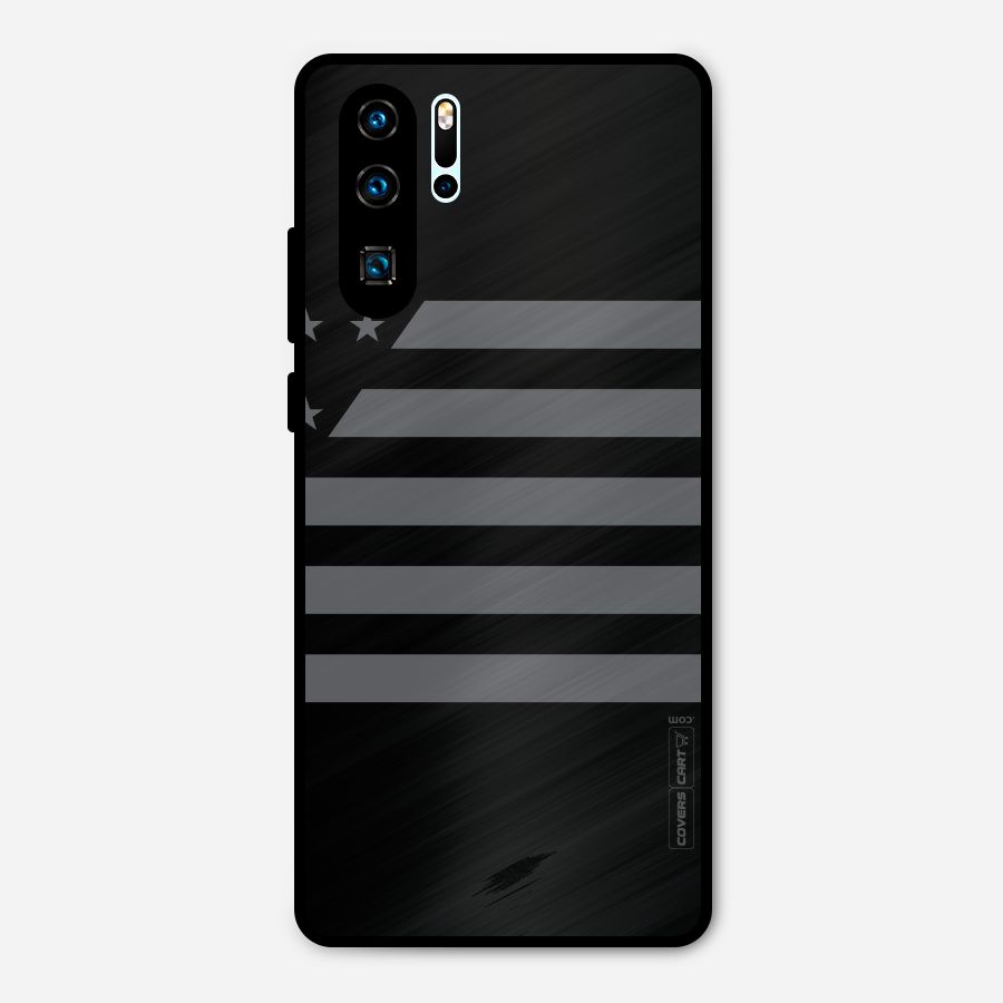 Grey Star Striped Pattern Metal Back Case for Huawei P30 Pro