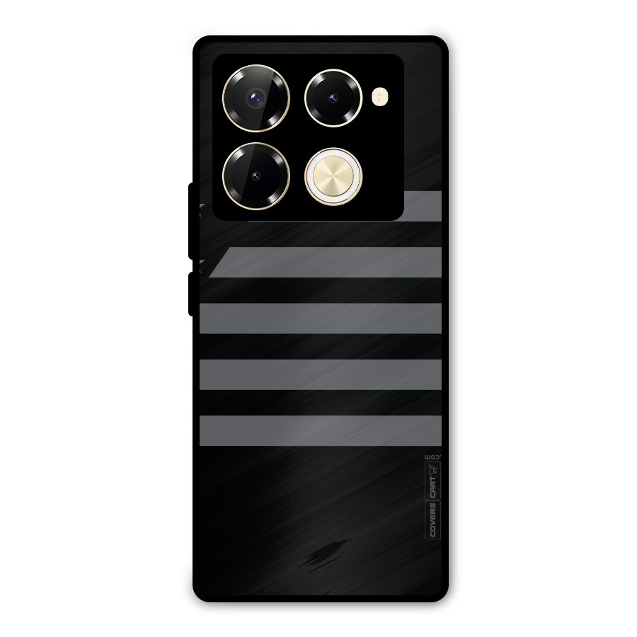 Grey Star Striped Pattern Metal Back Case for Infinix Note 40 Pro