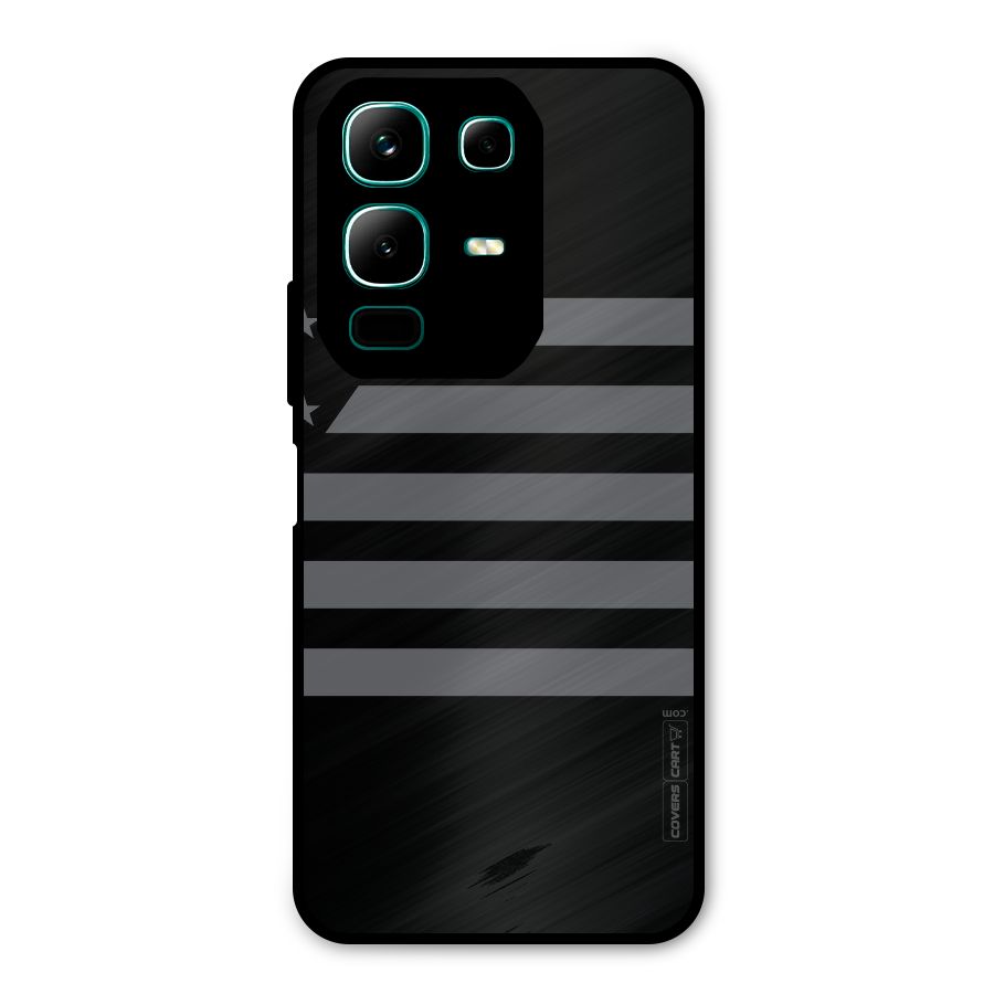 Grey Star Striped Pattern Metal Back Case for Infinix Note 50x