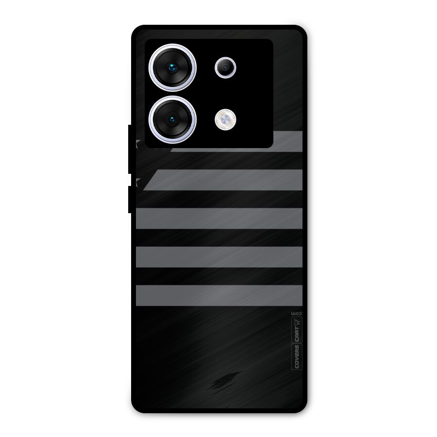 Grey Star Striped Pattern Metal Back Case for Infinix Zero 30 5G