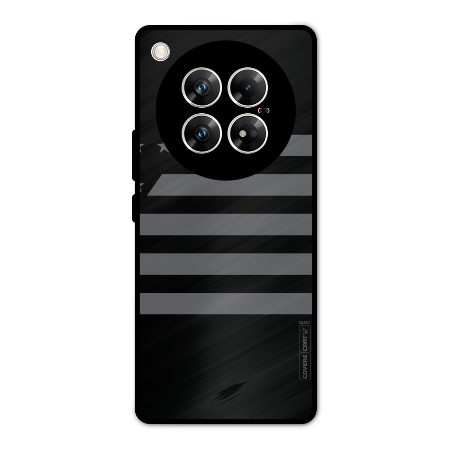 Grey Star Striped Pattern Metal Back Case for Infinix Zero 40 5G