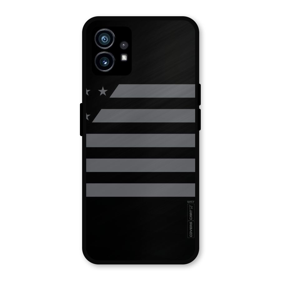 Grey Star Striped Pattern Metal Back Case for Nothing Phone 1