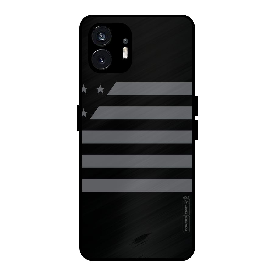 Grey Star Striped Pattern Metal Back Case for Nothing Phone 2