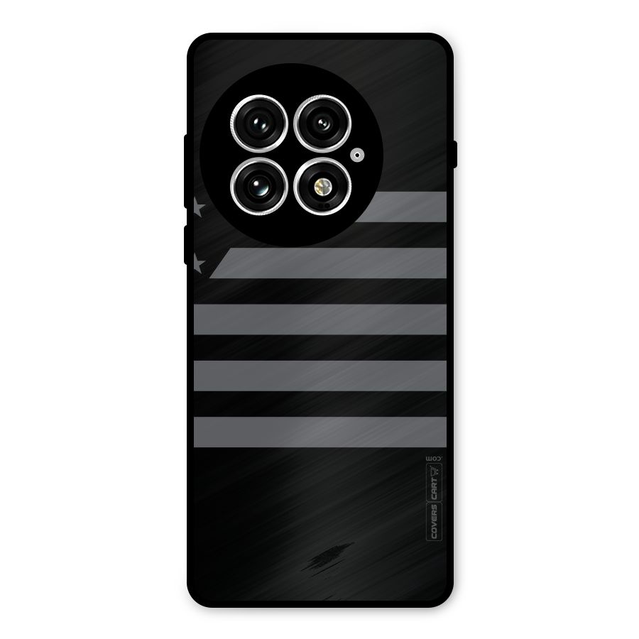 Grey Star Striped Pattern Metal Back Case for OnePlus 13