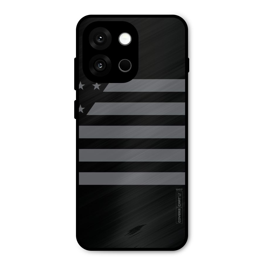 Grey Star Striped Pattern Metal Back Case for OnePlus 13s