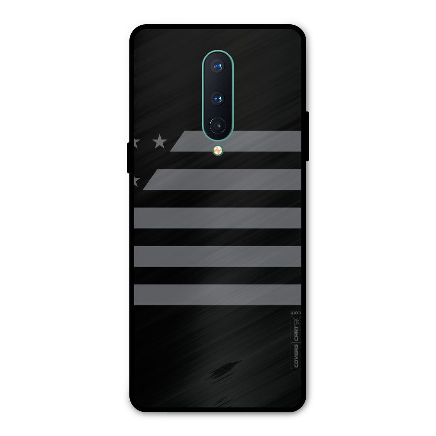 Grey Star Striped Pattern Metal Back Case for OnePlus 8