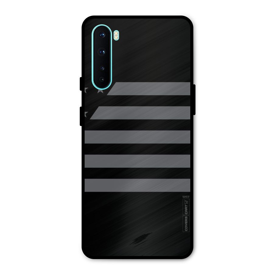 Grey Star Striped Pattern Metal Back Case for OnePlus Nord