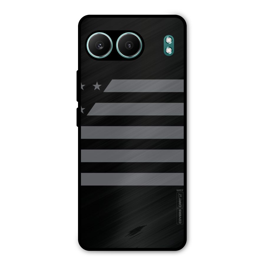 Grey Star Striped Pattern Metal Back Case for OnePlus Nord 4