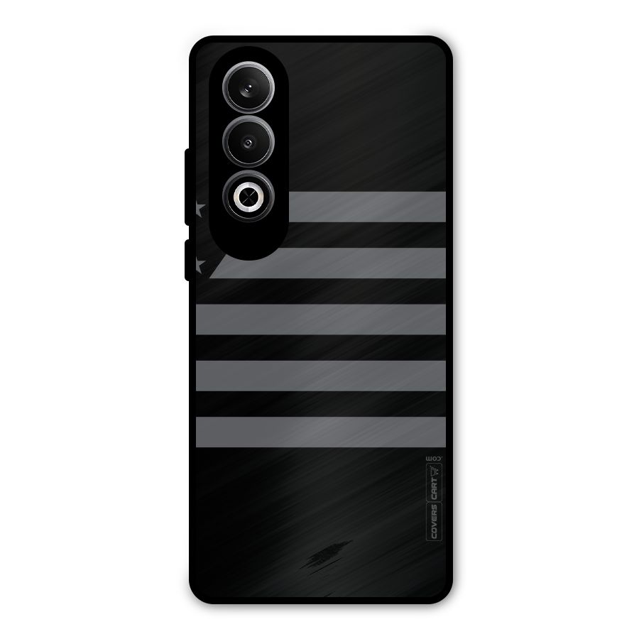 Grey Star Striped Pattern Metal Back Case for OnePlus Nord CE4