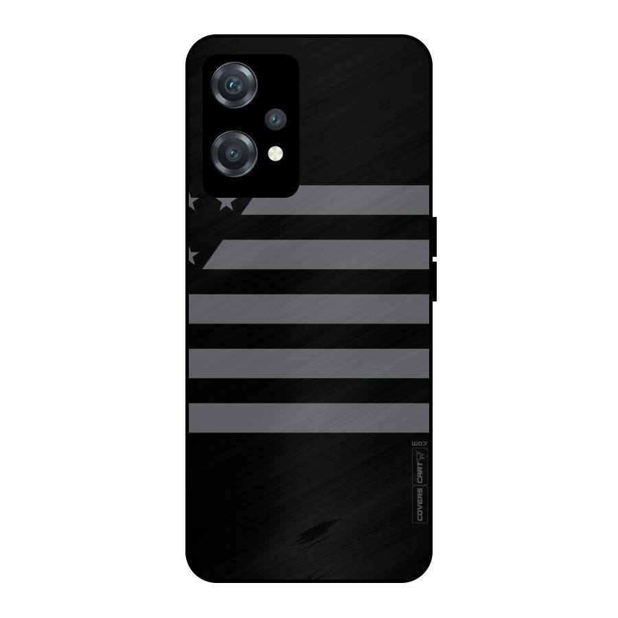 Grey Star Striped Pattern Metal Back Case for OnePlus Nord CE 2 Lite 5G