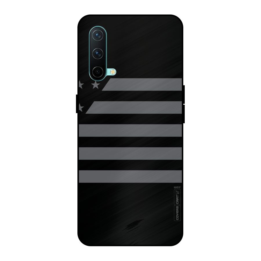 Grey Star Striped Pattern Metal Back Case for OnePlus Nord CE 5G
