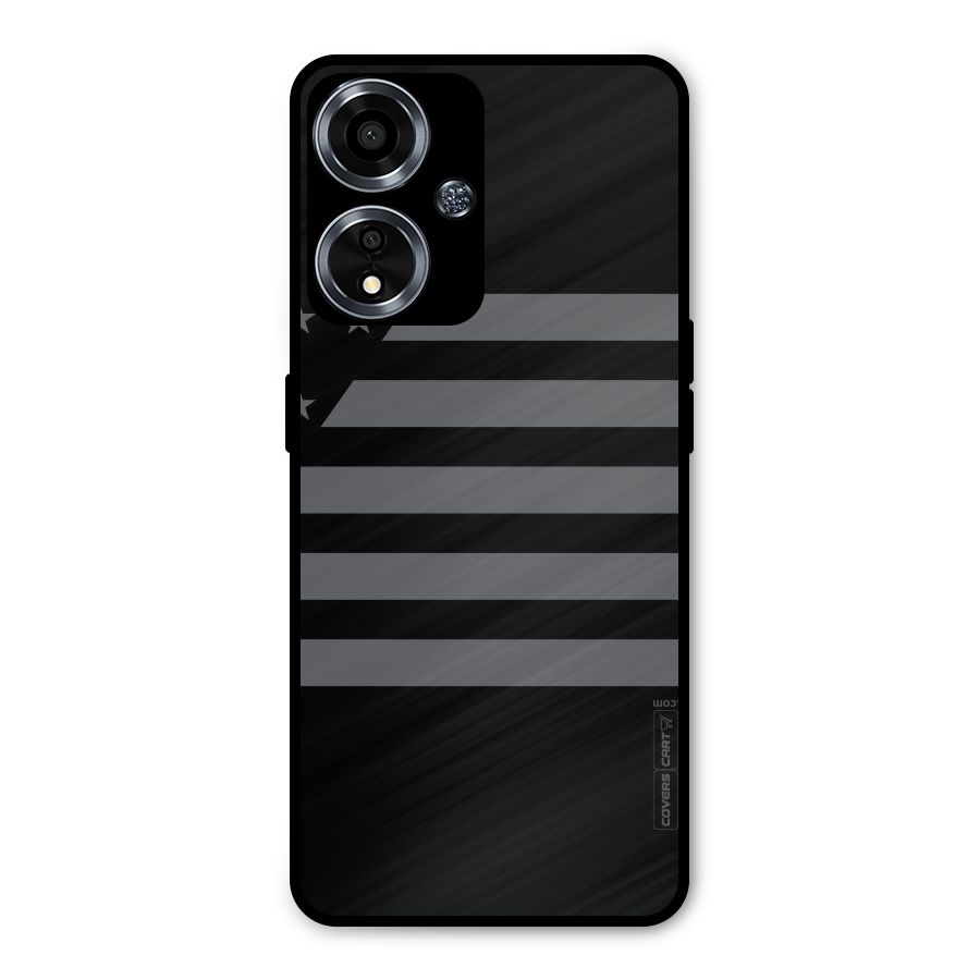Grey Star Striped Pattern Metal Back Case for Oppo A59