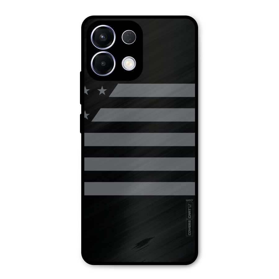 Grey Star Striped Pattern Metal Back Case for Oppo K13
