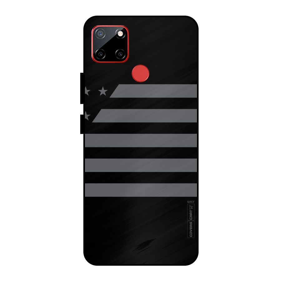 Grey Star Striped Pattern Metal Back Case for Realme C12