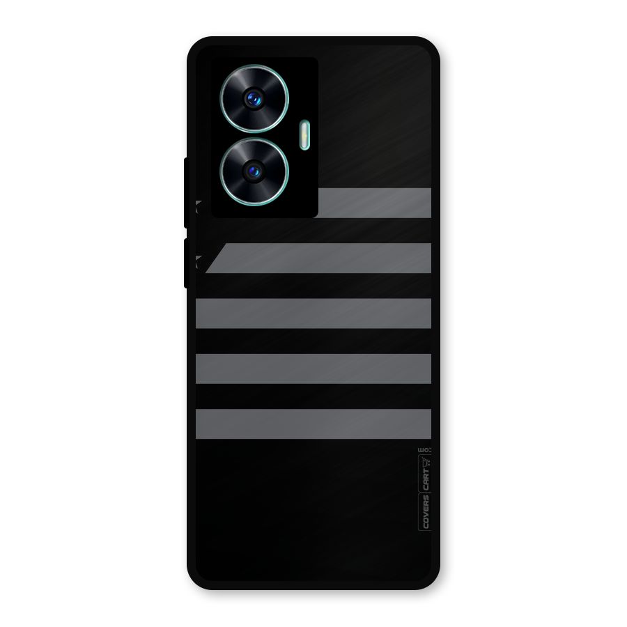 Grey Star Striped Pattern Metal Back Case for Realme C55