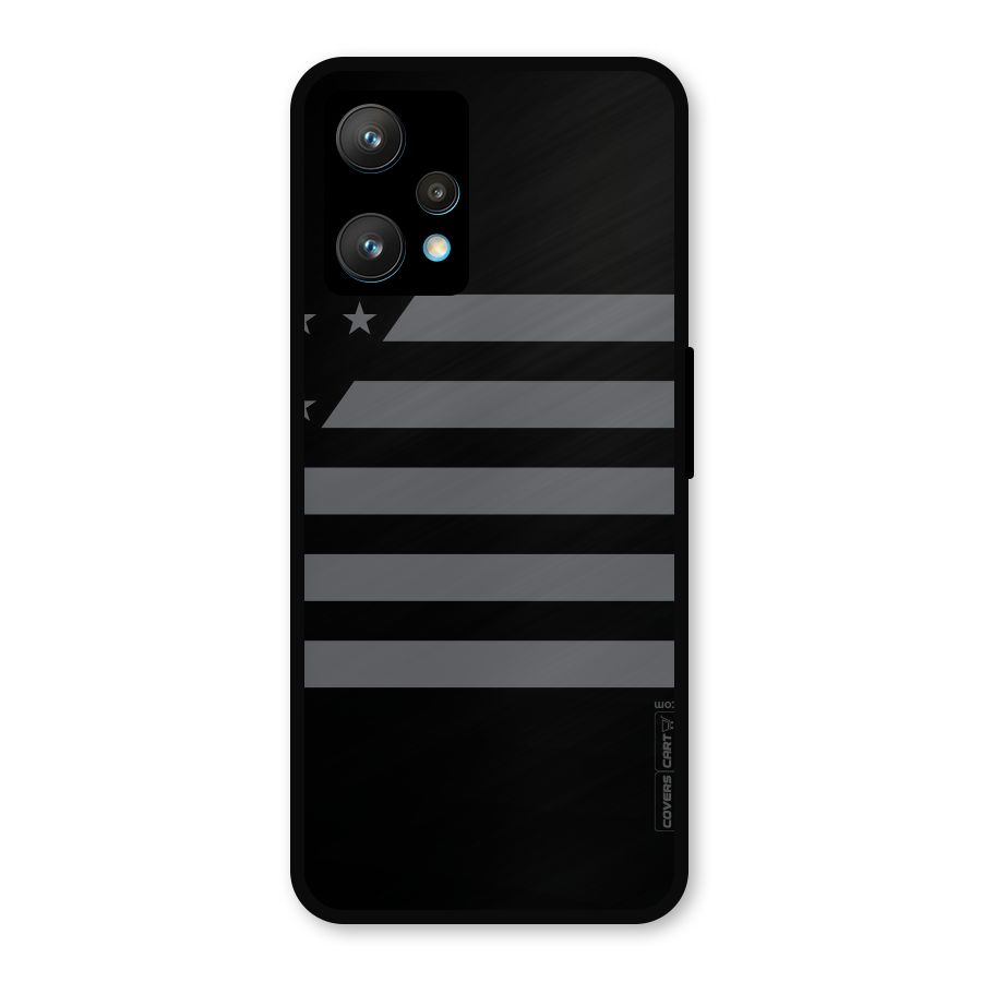 Grey Star Striped Pattern Metal Back Case for Realme Narzo 50 Pro
