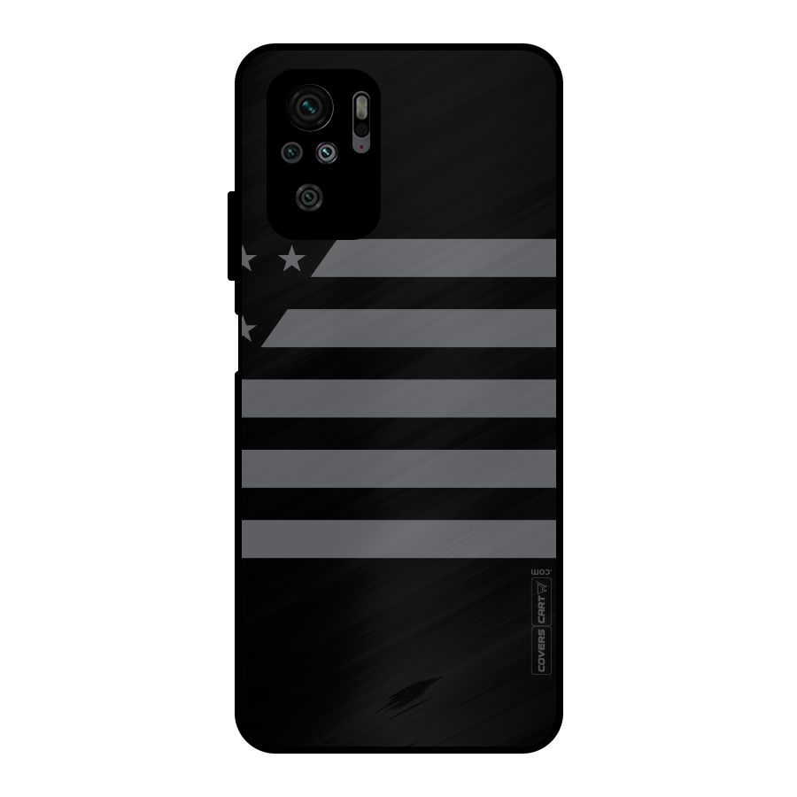 Grey Star Striped Pattern Metal Back Case for Redmi Note 10S
