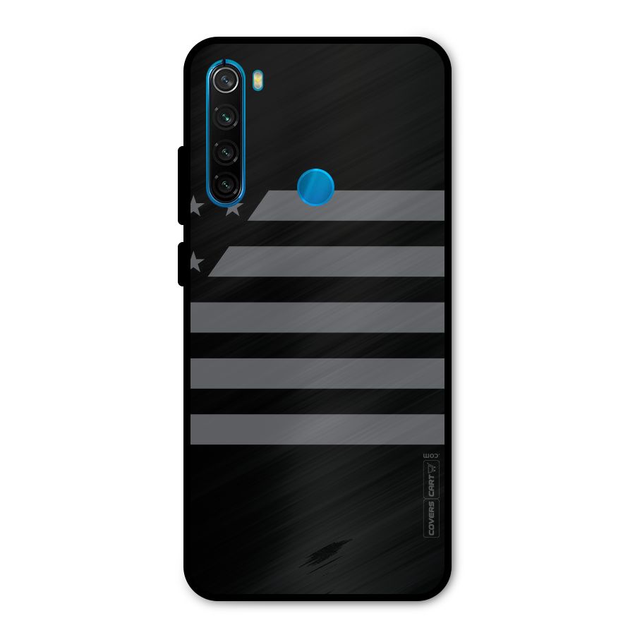 Grey Star Striped Pattern Metal Back Case for Redmi Note 8