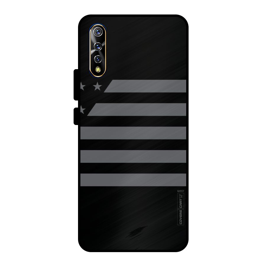 Grey Star Striped Pattern Metal Back Case for Vivo S1